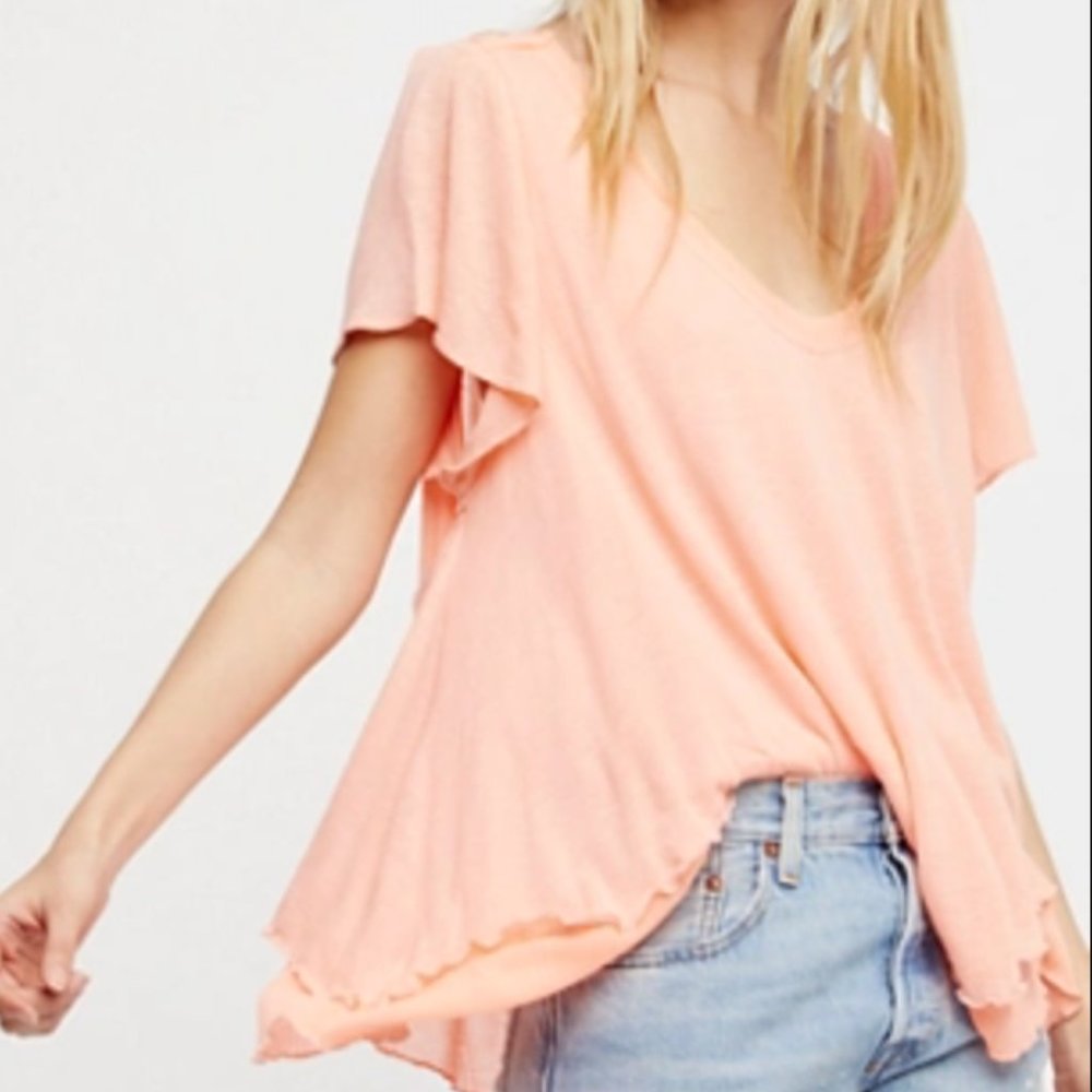 Free People Cookie Tee in Coral